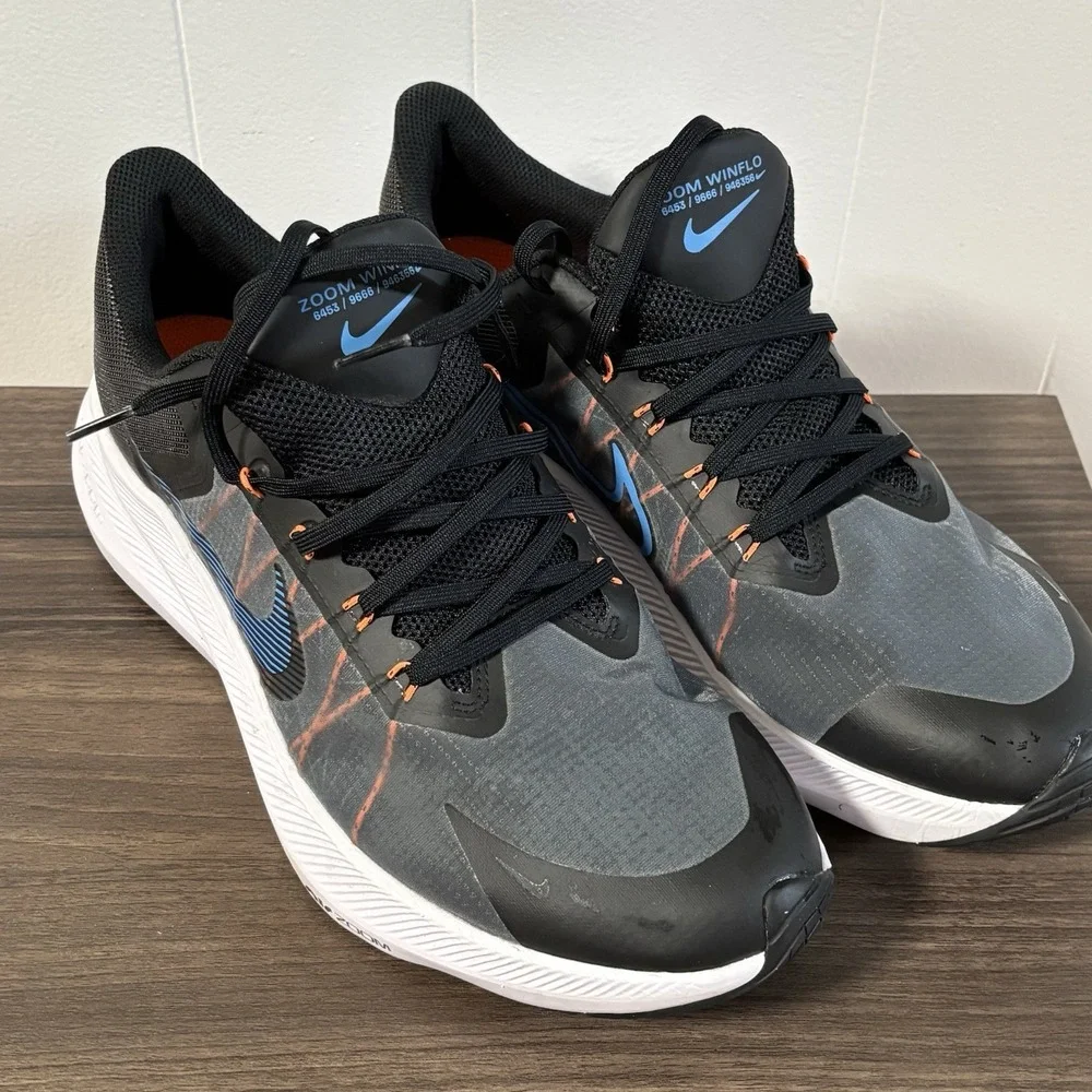 Nike Zoom Winflo Men's Size 11.5 Dark Gray/Black Running‎ Shoes EUC
